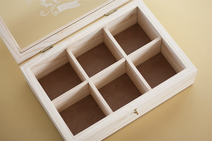 Caja para té con 6 compartimentos – Caja para bolsas de té con