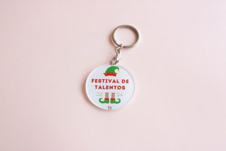 Llavero acrílico redondo con impresión full color visible por el frente